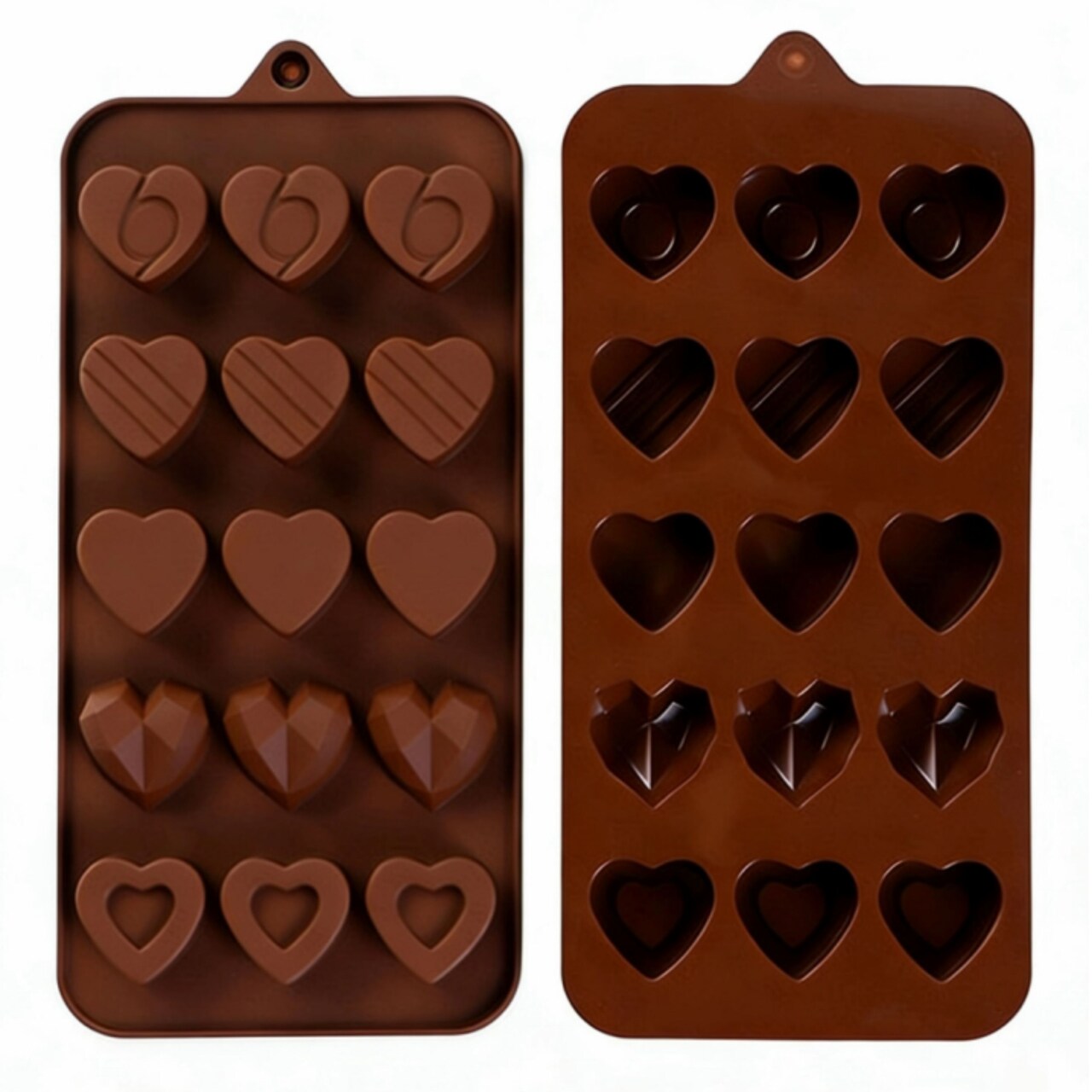 Kitcheniva Silicone Heart Design Chocolate Drop Mold with 5 Unique Designs (4.0 x 8.7 Inch)